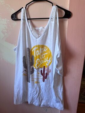 Torrid Take It Easy Lace-Back Tank Top